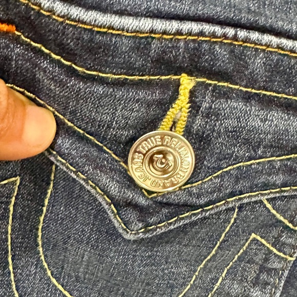 True Religion Joey Bootcut Jeans Flap Pocket Dark Wash Size 31 - Picture 3 of 7